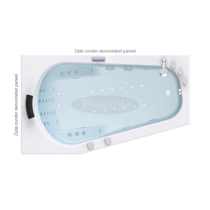 Hydromasážní vana Mocoori Bromelia Turbo levá verze 170x100x75,5cm