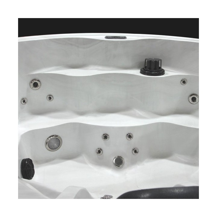 Venkovní vířivá vana EO-SPA IN-097 classic SilverMarble/šedá 224x224cm