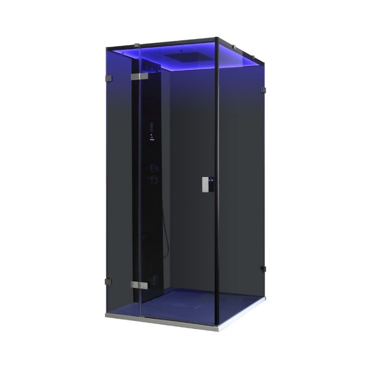 Parní box EAGO DZ108F15 stříbrná / nerez verze 90x90cm / levá bez vaničky