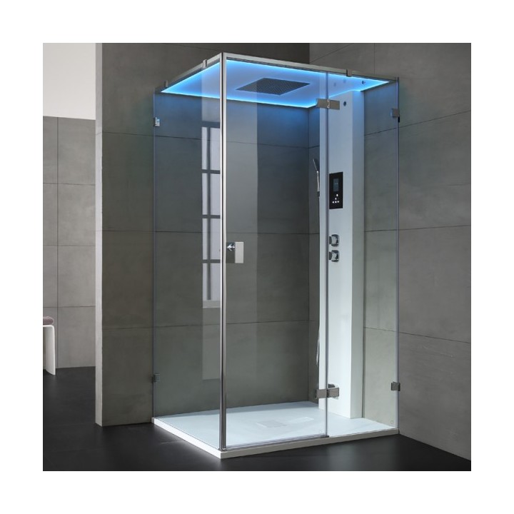 Parní box EAGO DZ107F15 bílá lesklá verze 120x90cm / pravá bez vaničky