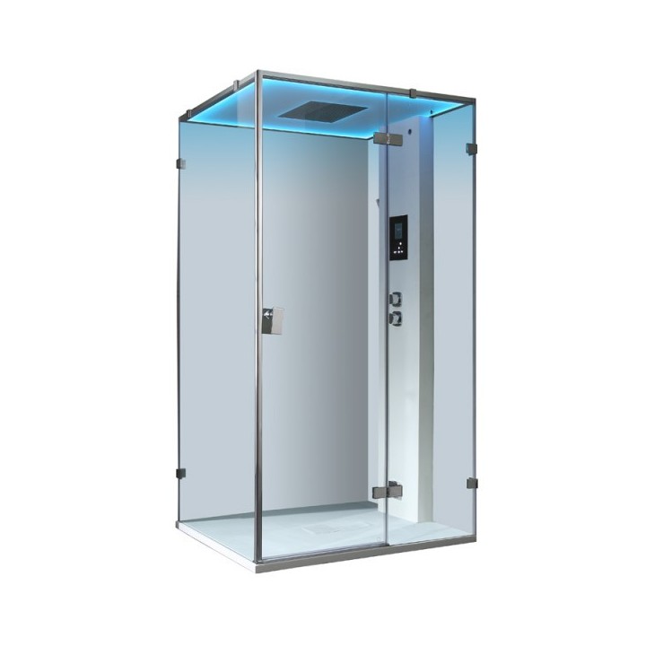 Parní box EAGO DZ107F15 bílá lesklá verze 120x90cm / pravá bez vaničky