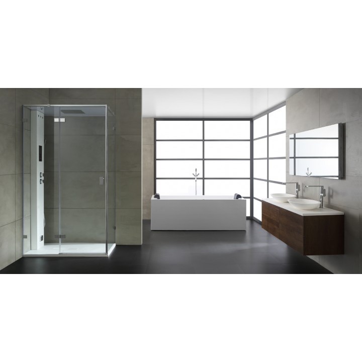 Parní box EAGO DZ107F15 bílá lesklá verze 120x90cm / levá bez vaničky