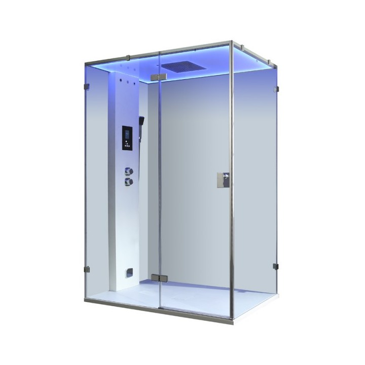 Parní box EAGO DZ111F15 bílá lesklá verze 150x90cm / levá bez vaničky