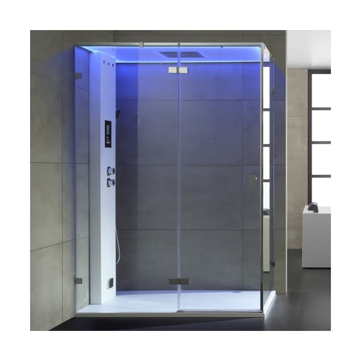 Parní box EAGO DZ111F15 bílá lesklá verze 150x90cm / levá bez vaničky