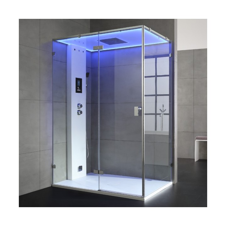 Parní box EAGO DZ111F15 bílá lesklá verze 150x90cm / levá bez vaničky