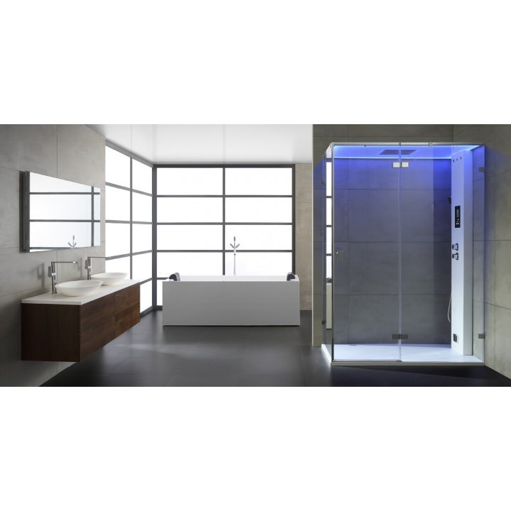 Parní box EAGO DZ111F15 bílá lesklá verze 150x90cm / pravá bez vaničky