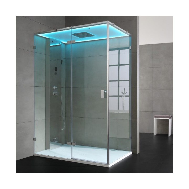 Parní box EAGO DZ111F15 stříbrná / nerez verze 150x90cm / levá bez vaničky