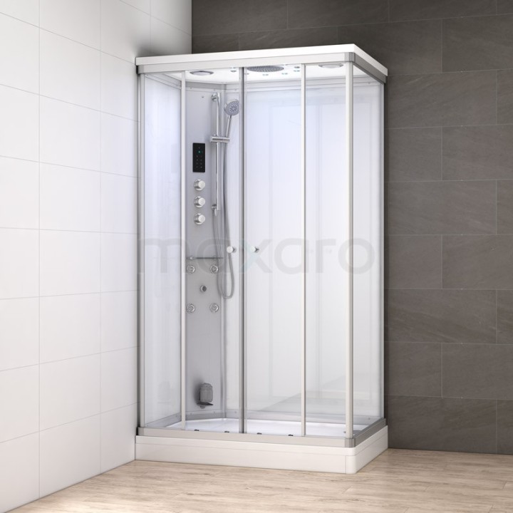 Parní sprchový box Plash White 2 140x90x219