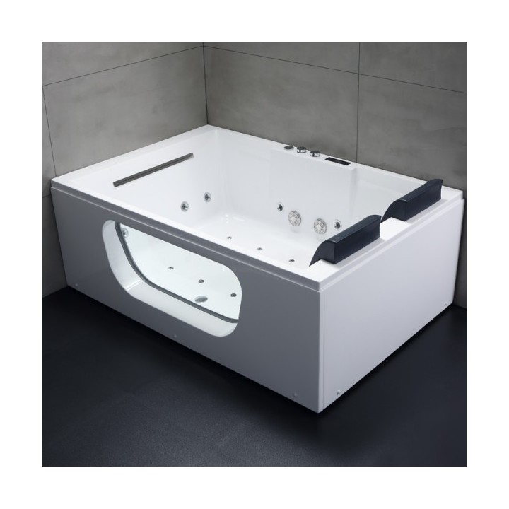 Hydromasážní vana AWT GE123ETSL 188x125 (bluetooth, osvětlení trysek)
