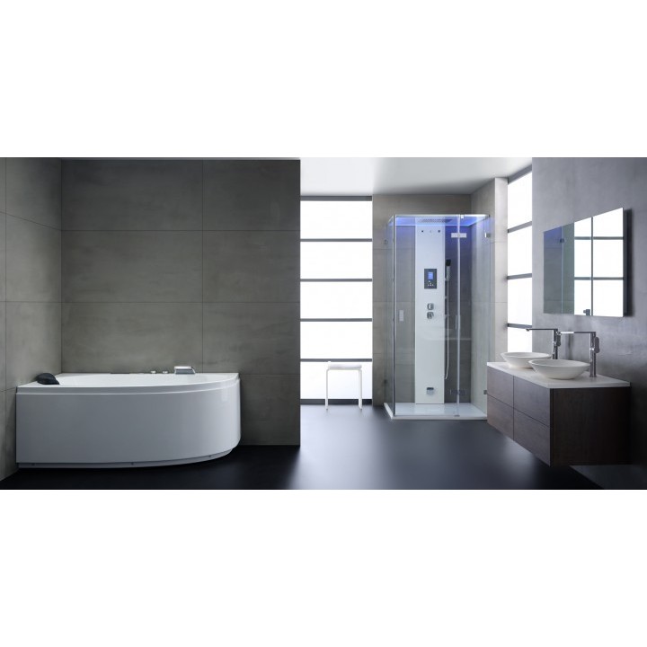 Hydromasážní vana AWT GE118TSL 180x130 pravá (bluetooth, osvětlení trysek)