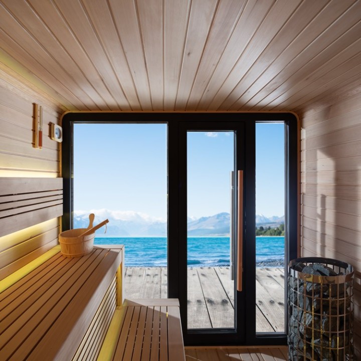 Venkovní sauna AWT THE CUBE X2 Hemlock 225x225 Eos Cubo 9kW