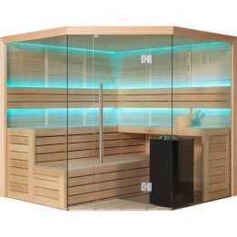 Finská sauna EAGO AWT E1611C hemlock 180×180 9 kW Virta