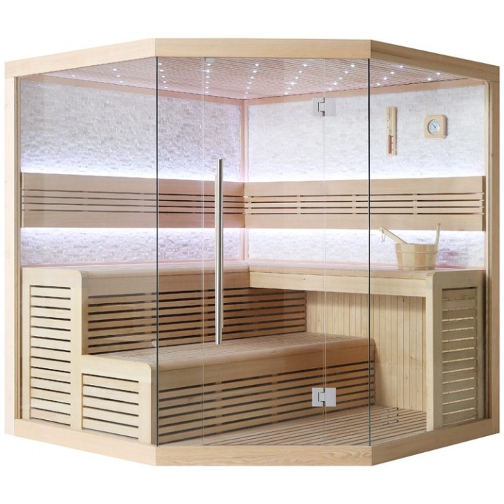 Finská sauna EAGO AWT E1101B hemlock 200×200 bez kamen