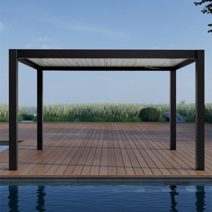 Pergola EAGO AWT P8-3B extreme černobílá 3×4 m elektrická