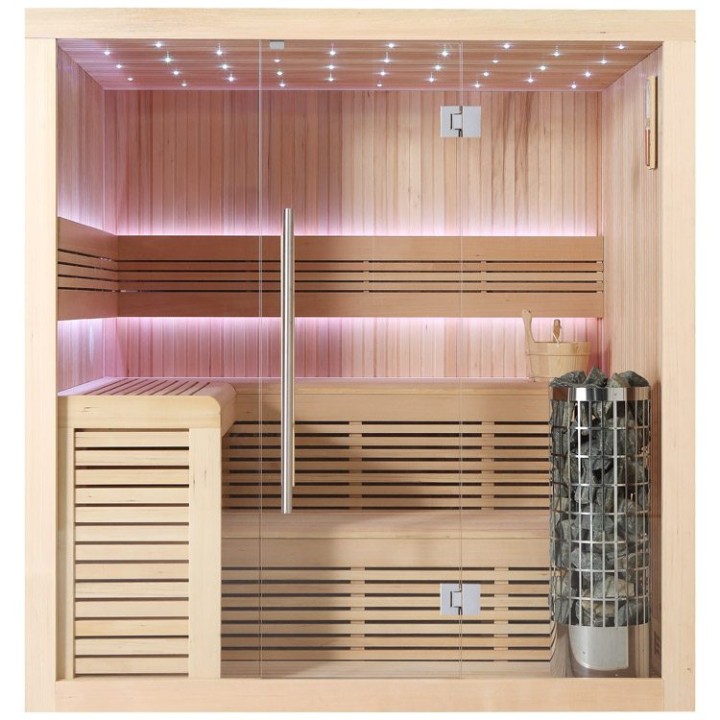 Finská sauna EAGO AWT E1112B hemlock 200×170 9 kW Cilindro