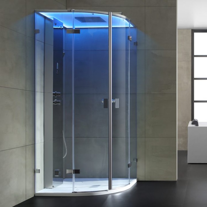 Parní sprchový box EAGO AWT LD110F15 stříbrný 90×90