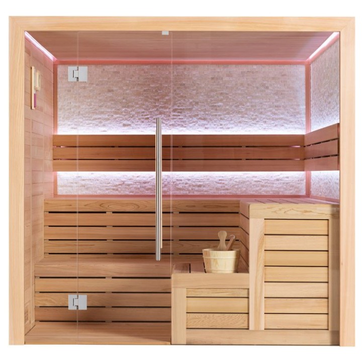 Finská sauna EAGO AWT E1603A červený cedr 220×200 bez kamen