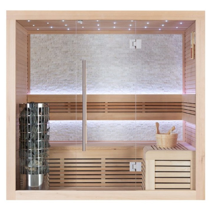 Finská sauna EAGO AWT E1106B hemlock 180×120 6,8 kW Cilindro