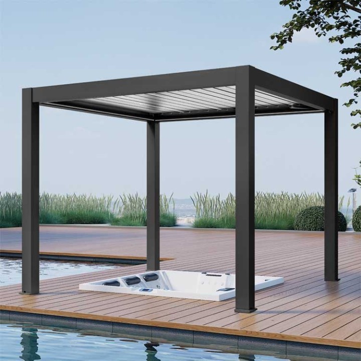Pergola EAGO AWT P8-3A extreme černobílá 3×3 m elektrická
