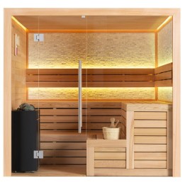 Finská sauna EAGO AWT E1603A červený cedr 220×200 9 kW Virta