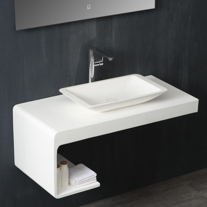 Koupelnový nábytek – set StoneArt LQ610-18 levé provedení bílý 100×40 mat