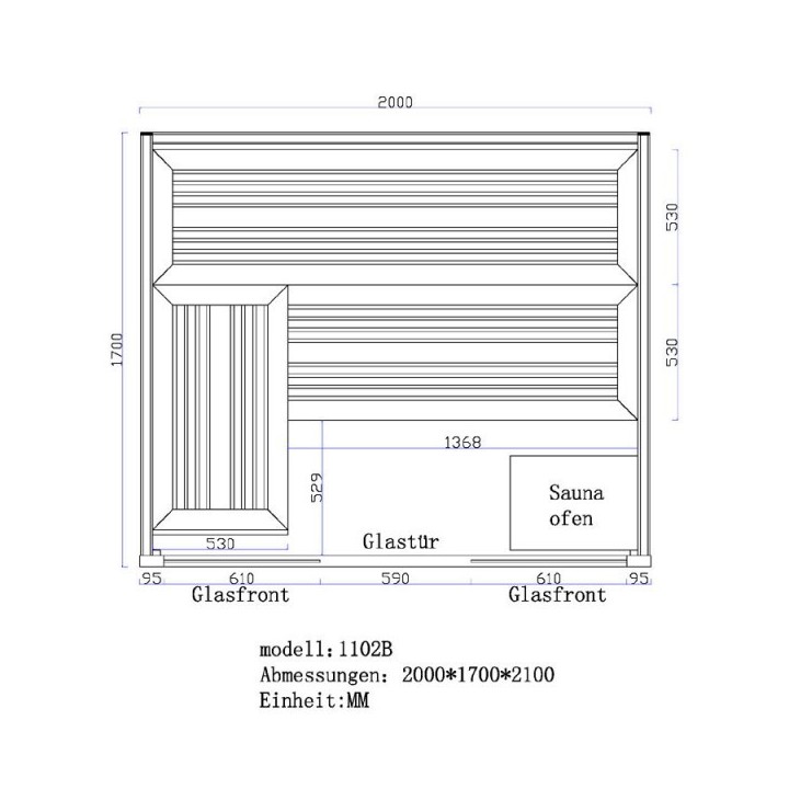 Luxusní finská sauna Bellagio EOSPA B1102B 200x170x210