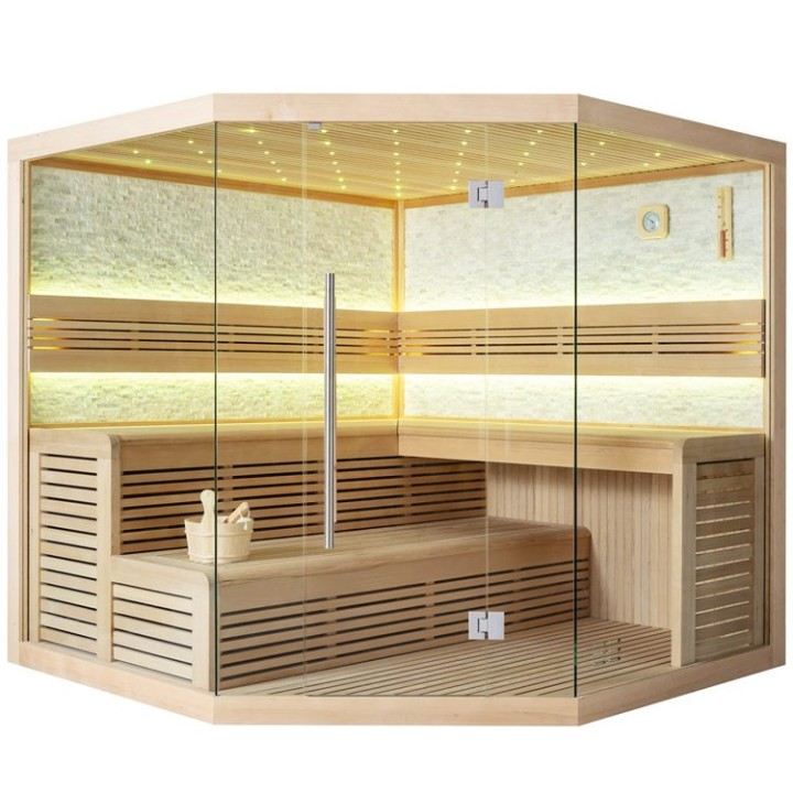 Finská sauna EAGO AWT E1101A hemlock 220×220 bez kamen
