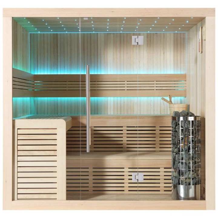 Finská sauna EAGO AWT E1112A hemlock 220×200 9 kW Cilindro