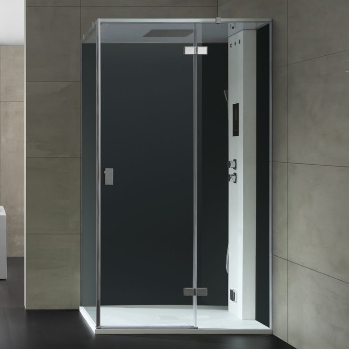 Parní sprchový box EAGO AWT LD207F15 černý 120×90 pravé provedení