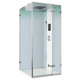 Parní sprchový box EAGO AWT LD108F15 bílý lesklý 90×90 pravé provedení