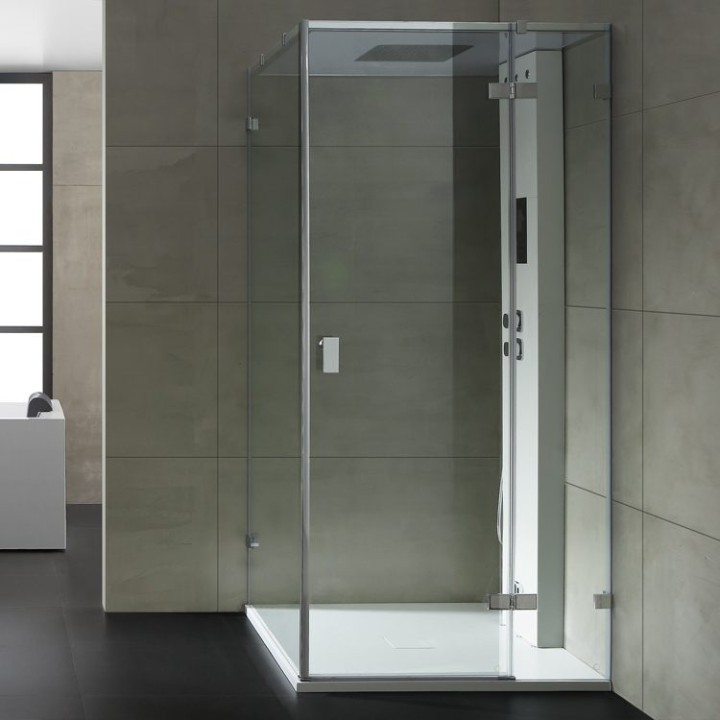 Parní sprchový box EAGO AWT LD108F15 bílý lesklý 90×90 pravé provedení