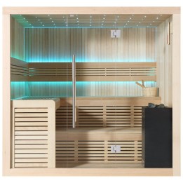 Finská sauna EAGO AWT B1112A hemlock 220×200 9 kW EOS BiO-Cubo