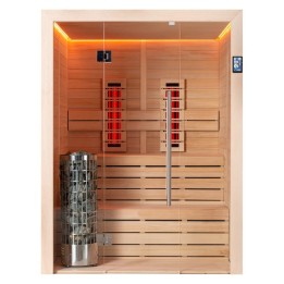 Finská sauna EAGO AWT E1614C-IR hemlock 160×150 6,8 kW Cilindro