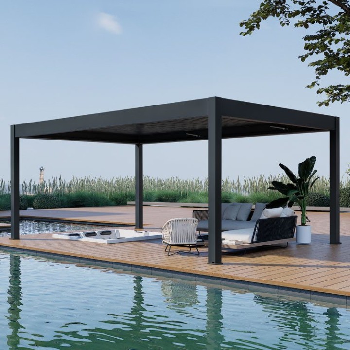 Pergola EAGO AWT P8-4B extreme antracit 4×6 m elektrická