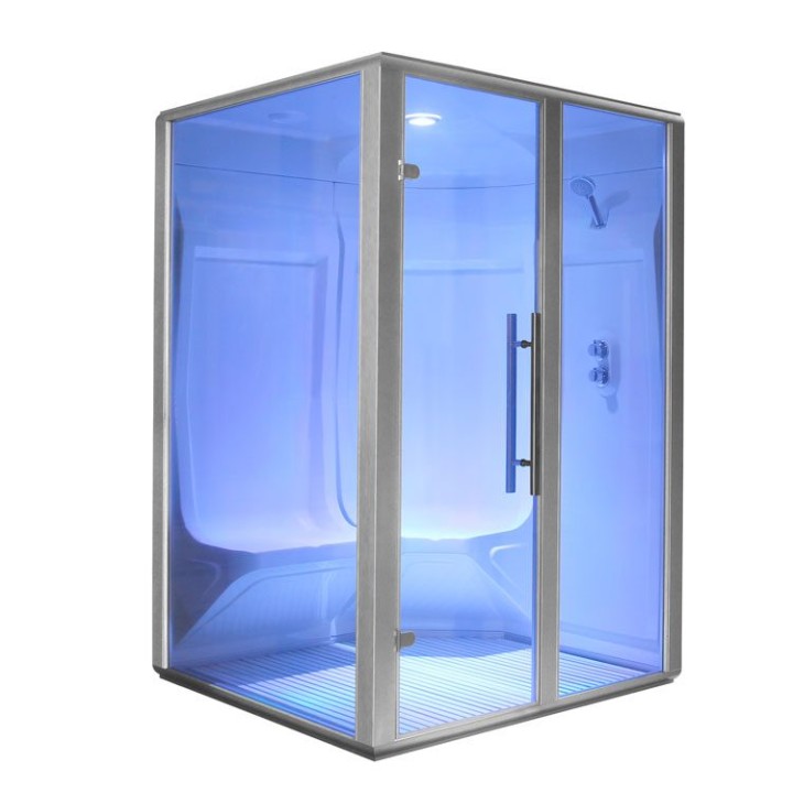 Parní sauna EAGO AWT S200B alu 146×131 pravé provedení