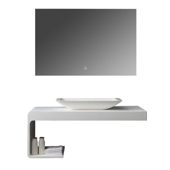 Koupelnový nábytek – set StoneArt LQ610-18 levé provedení bílý 100×40 lesklý