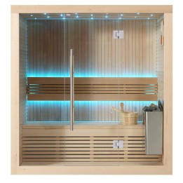 Finská sauna EAGO AWT B1113A hemlock 180×105 4,5 kW TheWall Bi-O