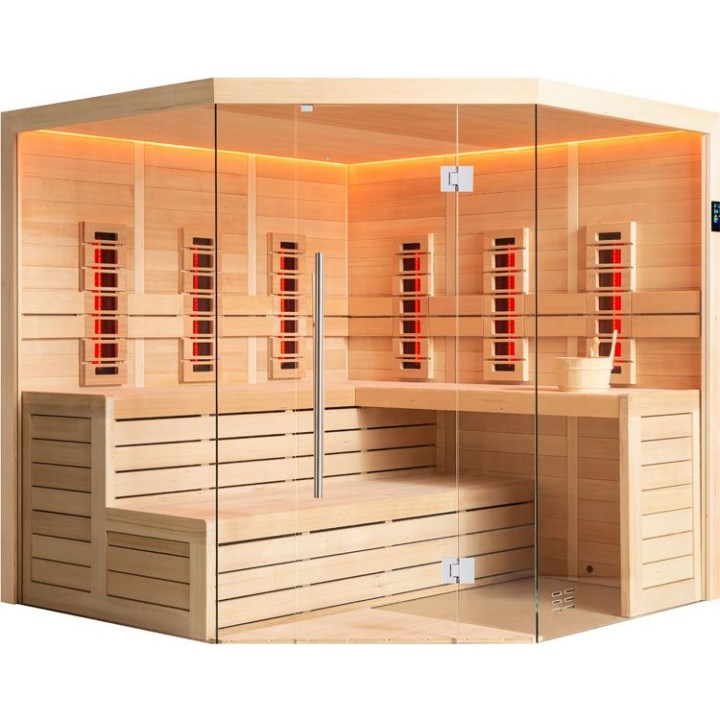 Finská sauna EAGO AWT E1611A-IR hemlock 220×220 bez kamen