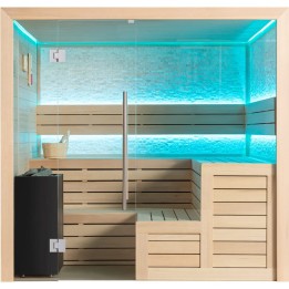 Finská sauna EAGO AWT E1603B hemlock 200×180 9 kW Virta