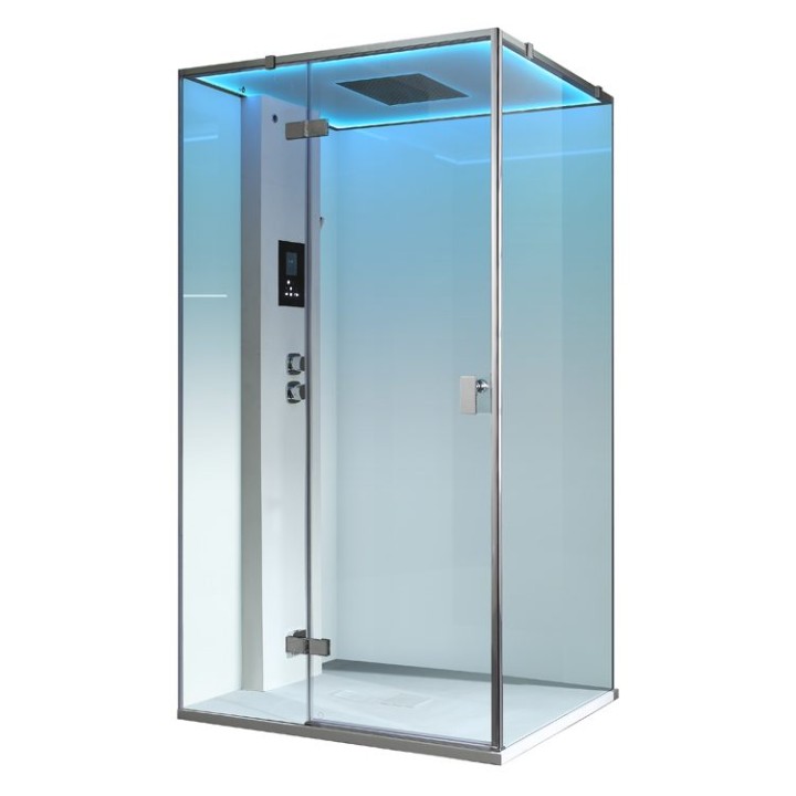 Parní sprchový box EAGO AWT LD207F15 bílý 120×90 levé provedení