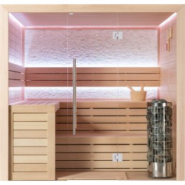 Finská sauna EAGO AWT E1602A hemlock 220×200 9 kW Cilindro