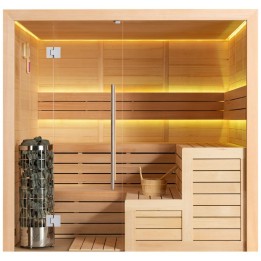 Finská sauna EAGO AWT E1613B hemlock 200×180 9 kW Cilindro