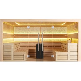 Finská sauna EAGO AWT E1600C hemlock 300×250 13,5 kW Virta