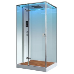 Parní sprchový box EAGO AWT LD207F15 s sprchovou vaničkou bílý 120×90 levé provedení