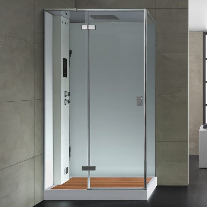 Parní sprchový box EAGO AWT LD207F15 s sprchovou vaničkou bílý 120×90 levé provedení
