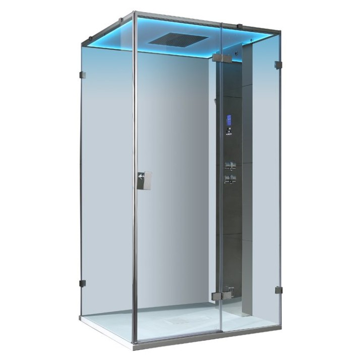 Parní sprchový box EAGO AWT LD107F15 stříbrný 120×90 pravé provedení