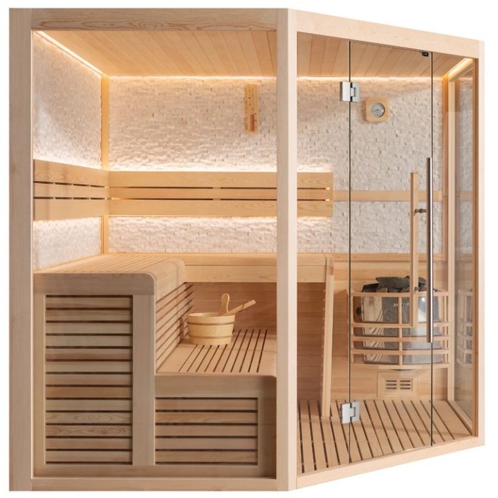 Finská sauna EAGO AWT E1816A borovice 220×220 bez kamen