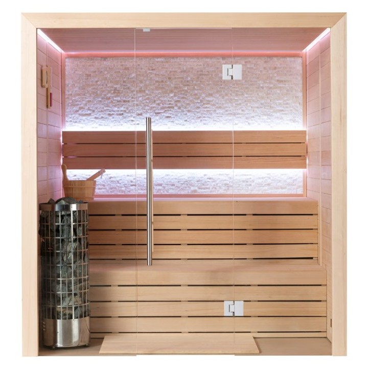 Finská sauna EAGO AWT E1604B hemlock 180×150 6,8 kW Cilindro