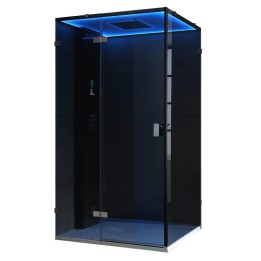 Parní sprchový box EAGO AWT LD107F15 černý 120×90 levé provedení