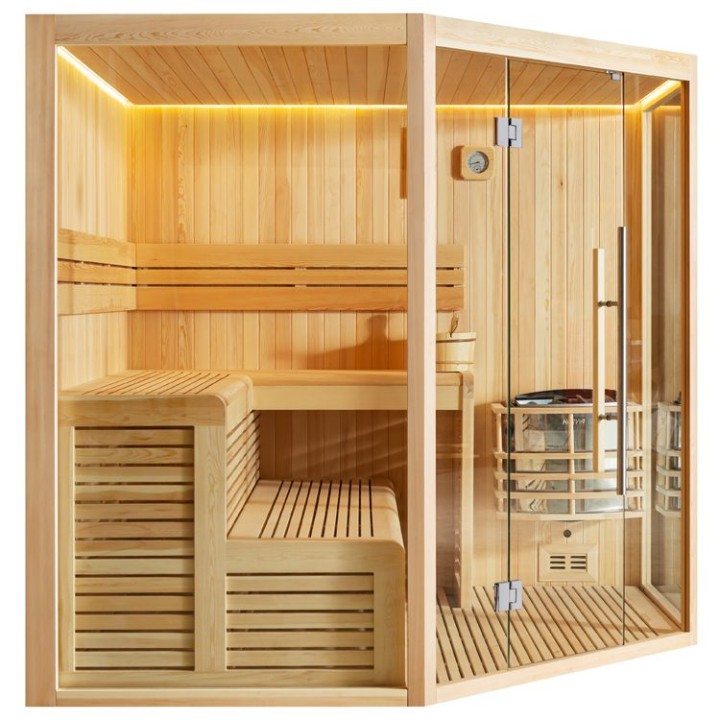 Finská sauna EAGO AWT E1806A borovice 220×220 9 kW Cilindro
